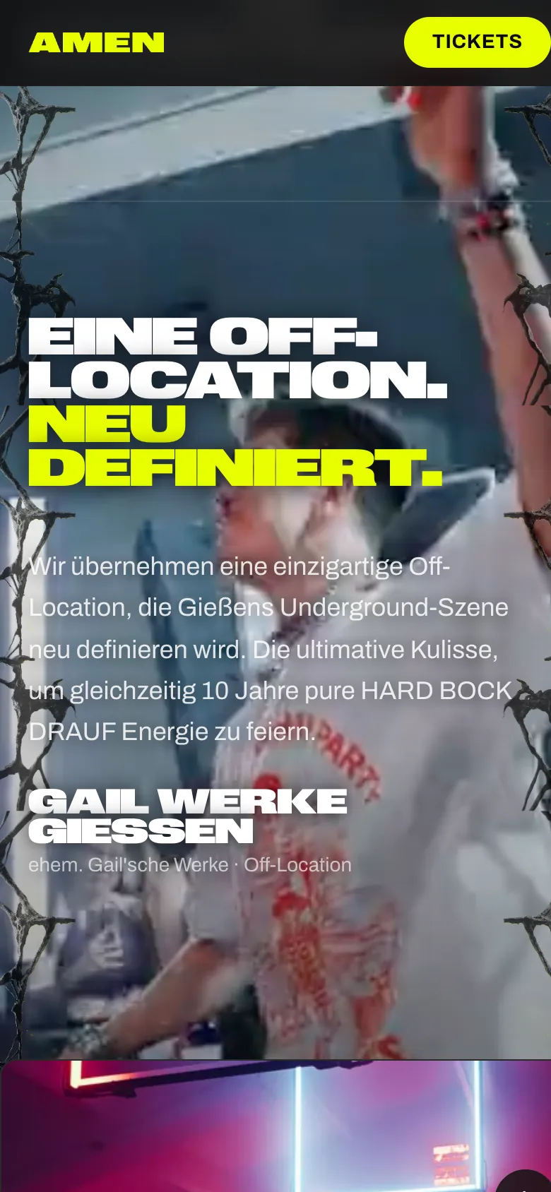 Line-up mit Headlinern und Support, auch mobil klar sortiert