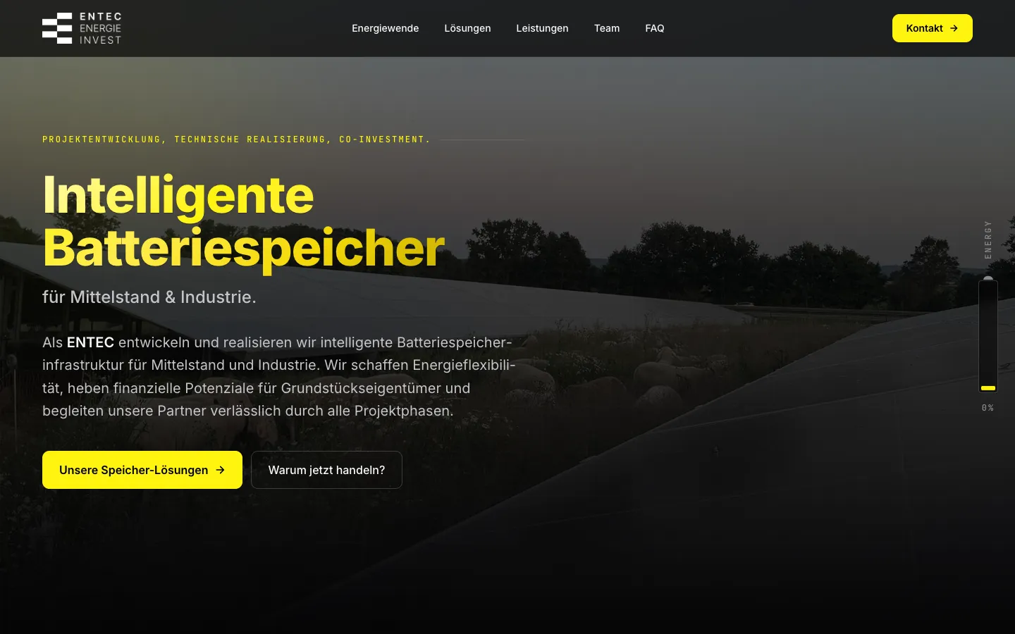 Screenshot der Website von Entec Energie