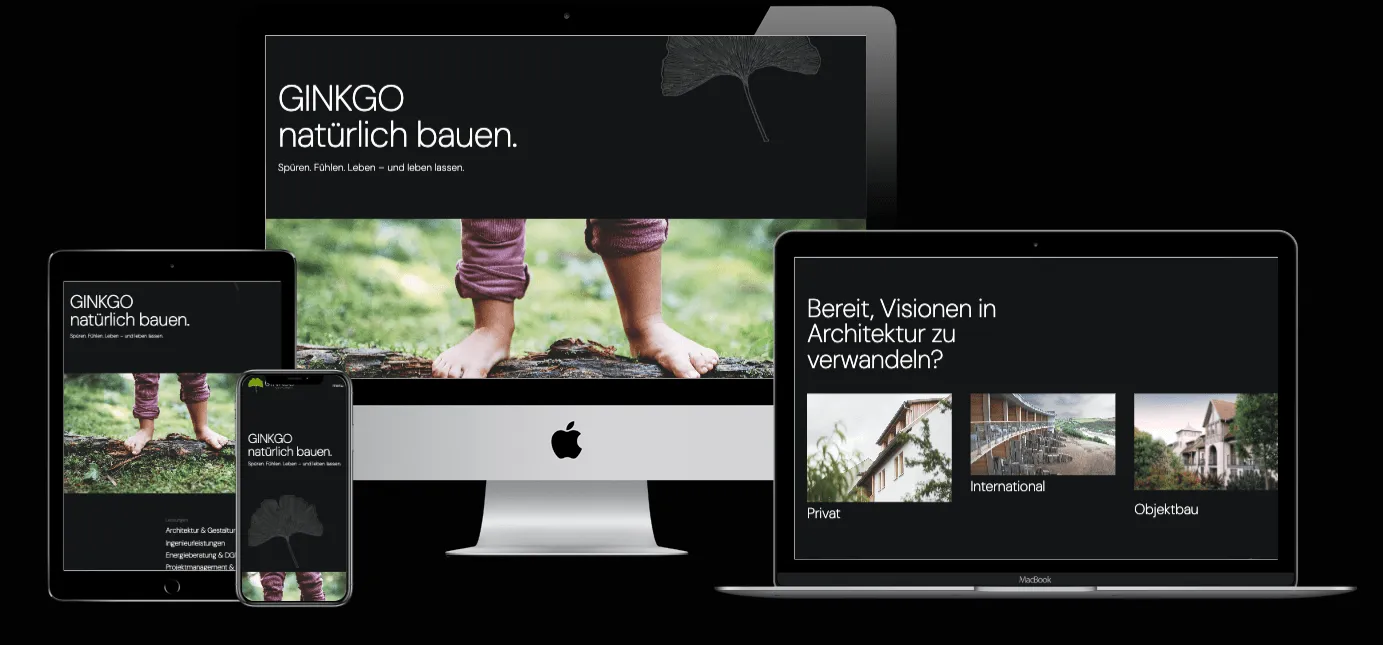 Screenshot der Website von Ginkgo