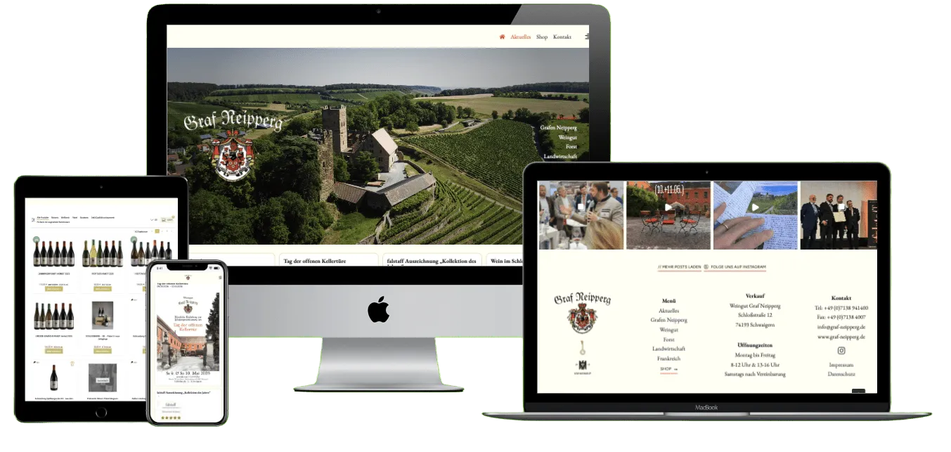 Screenshot der Website von Weingut Graf Neipperg