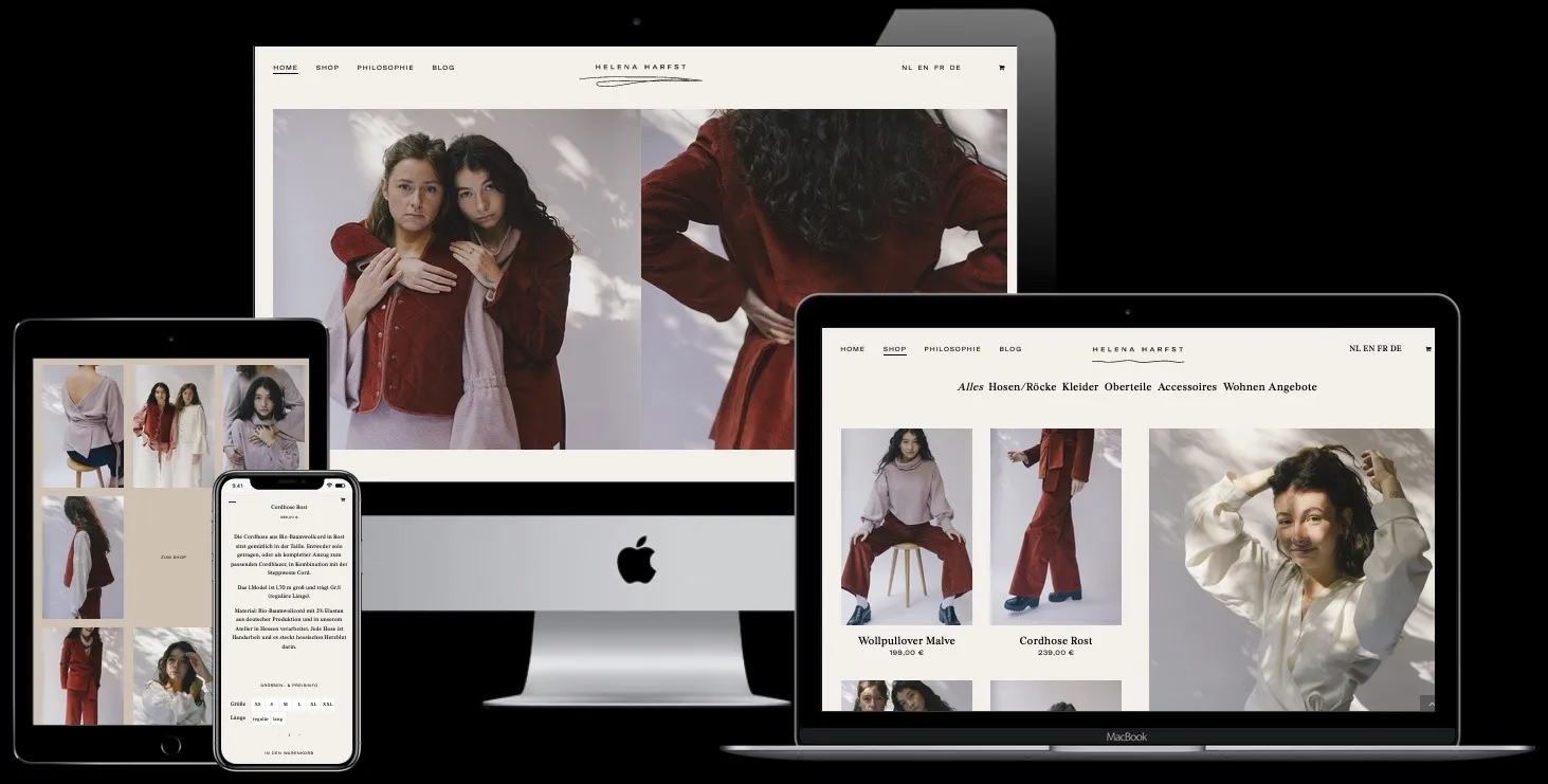 Screenshot der Website von Helena Harfst