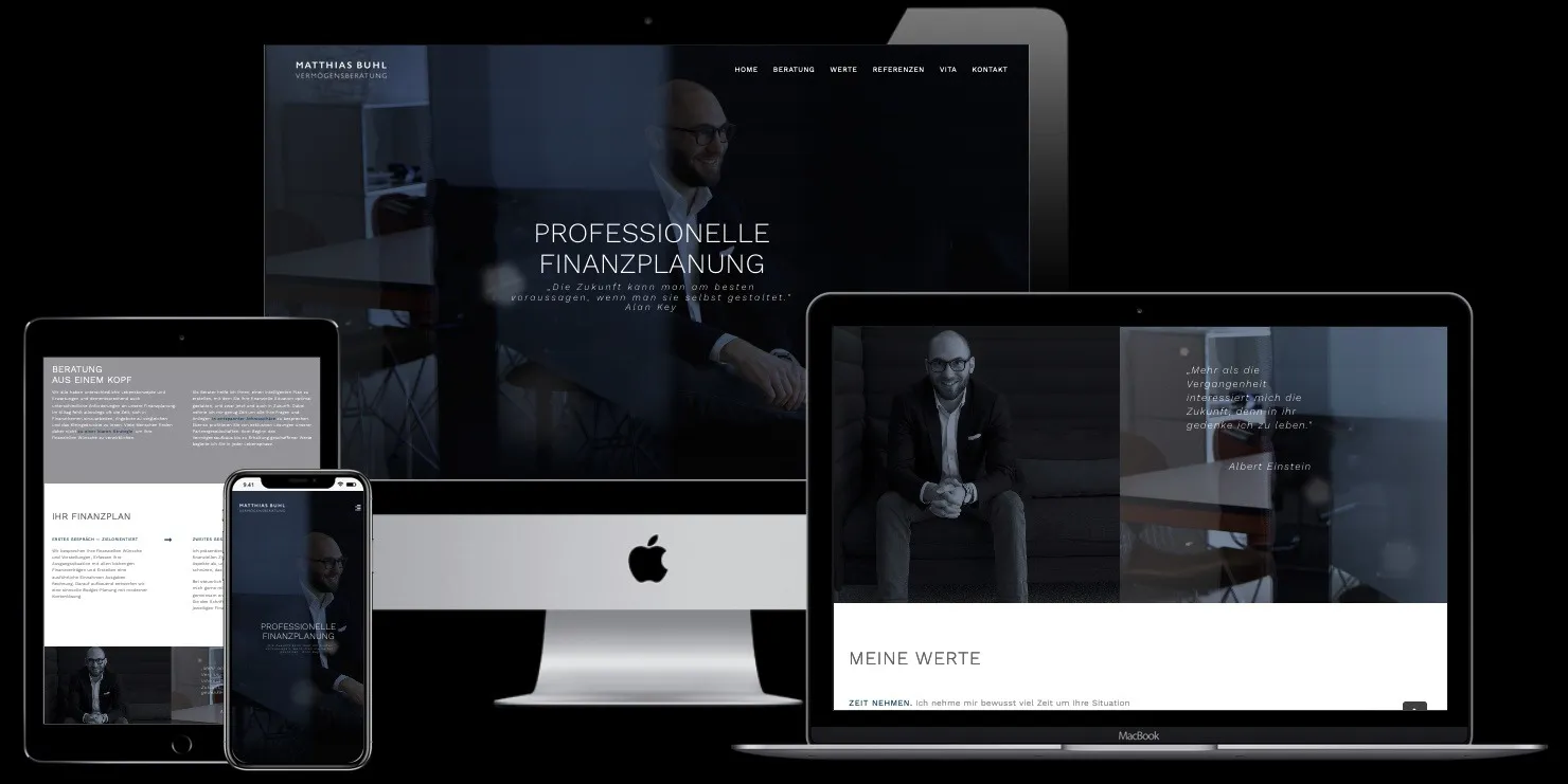Screenshot der Website von Matthias Buhl