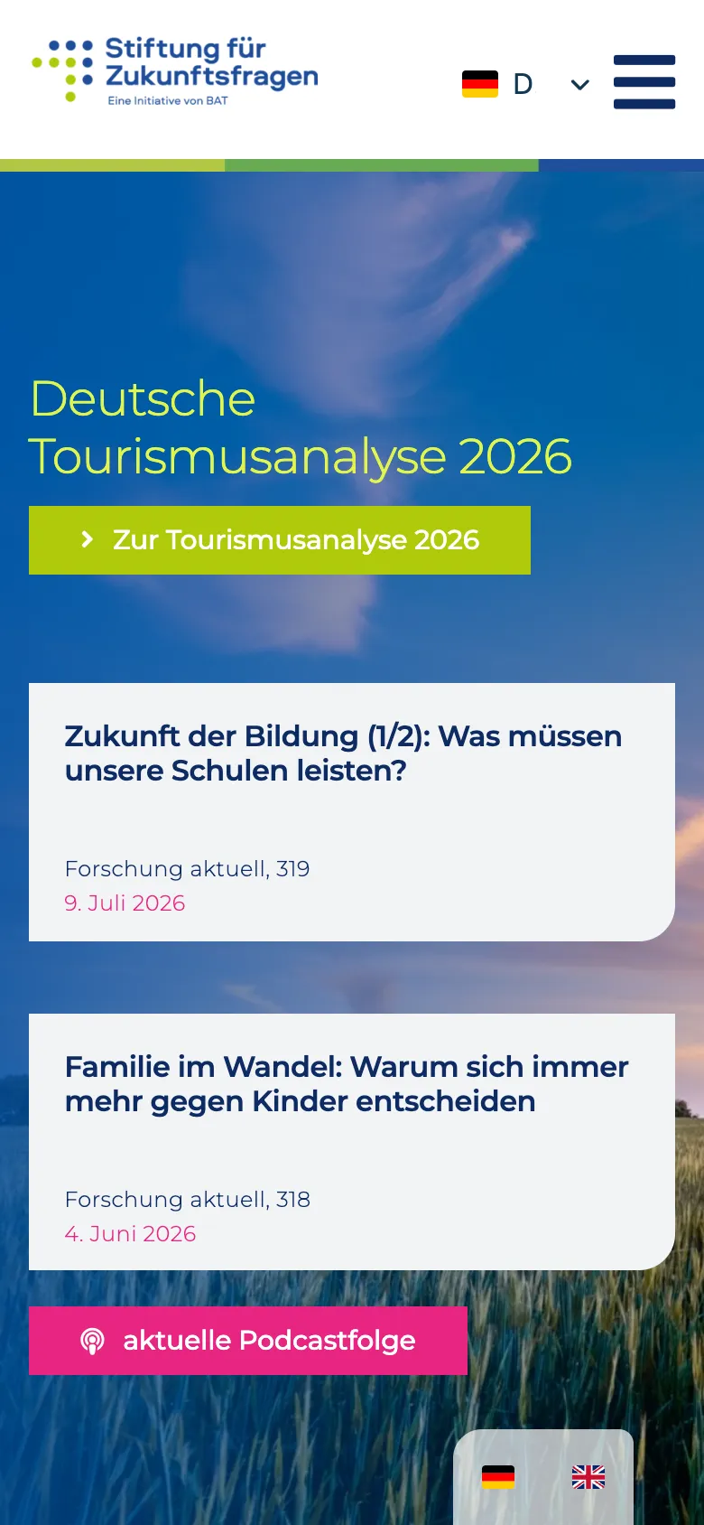 Der Einstieg auf dem Smartphone